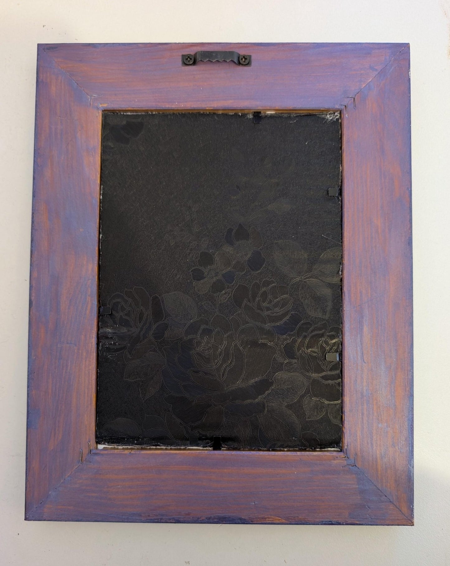 5 x 7 wall hanging portrait chunky wooden, metallic sheen purple, silver and diamante picture photo frame funky home decor ooak unique gift - Oh My Gothness