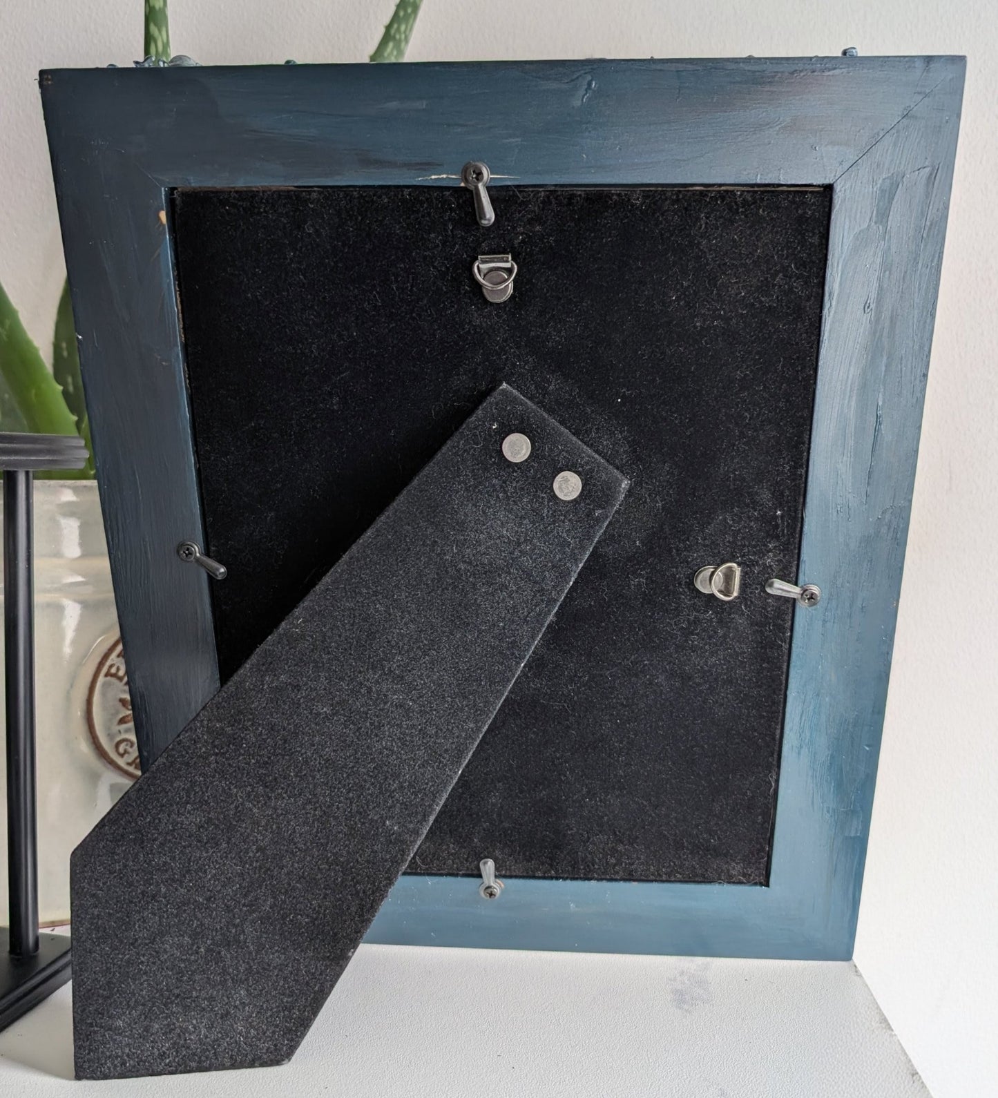 8 x 10" Picture Frame Wall Hanging Freestanding Chunky Gothic Home Decor Blue with Brushed SIlver - Oh My Gothness