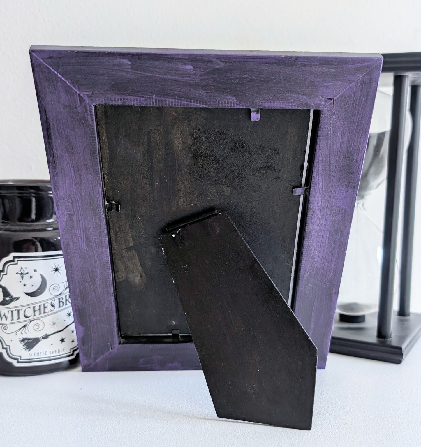 4 x 6" Portrait Freestanding Picture Frame Purple + Silver Celestial Inspired Home Decor