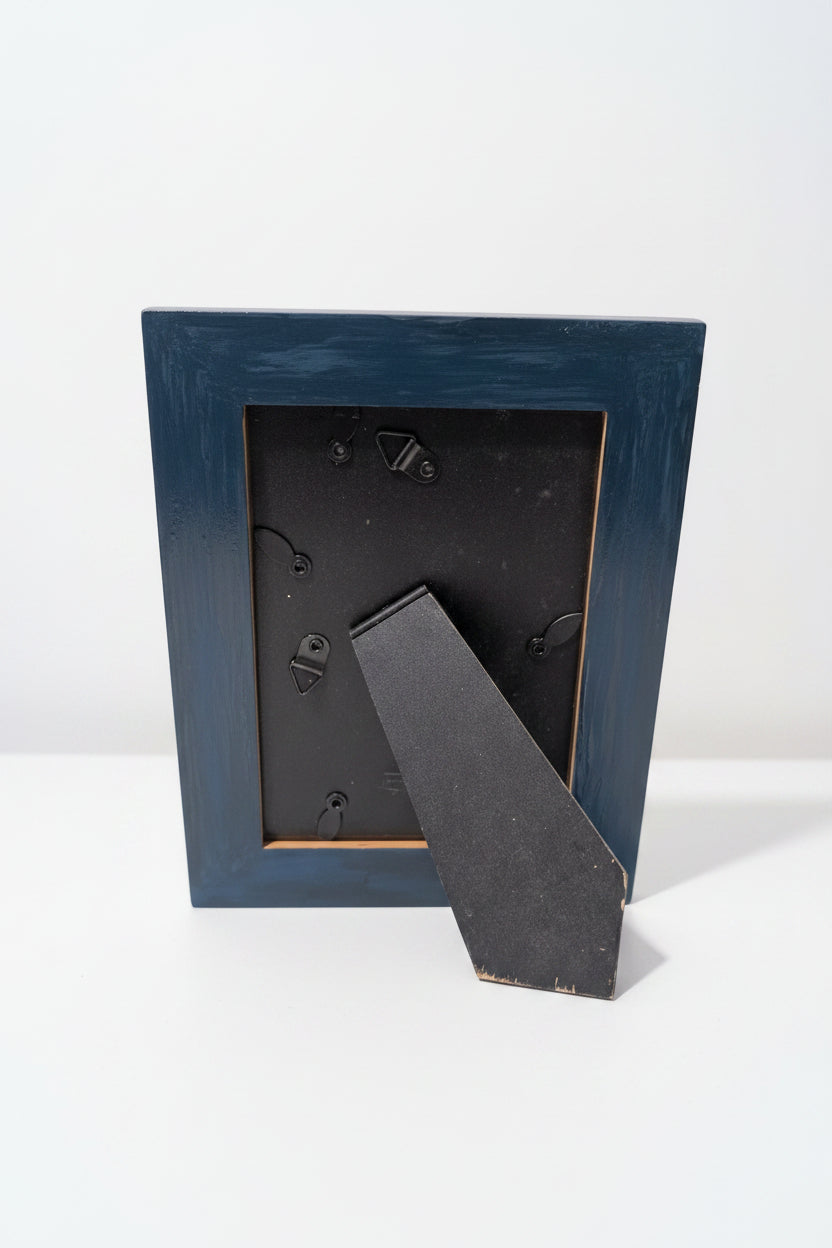 4 x 6" Portraint Picture Frame Dark Blue and Silver Celestial Cosmos Inspired Home Decor Gift