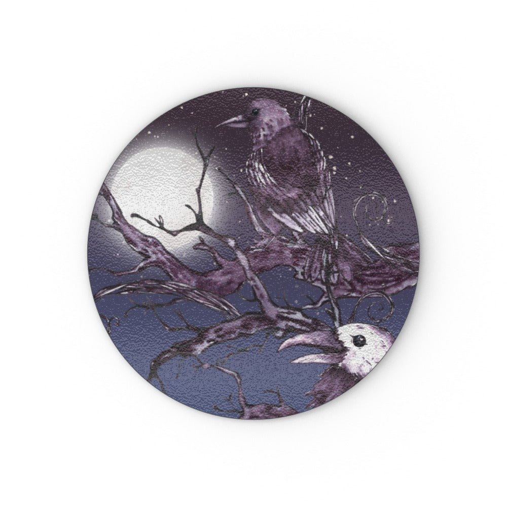 Crows by Moonlight Glass Chopping Board - Oh My Gothness
