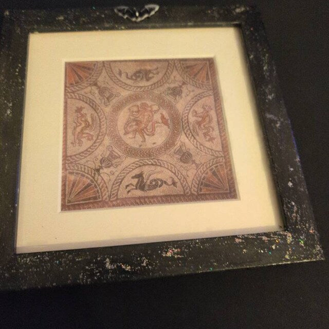 6 x 4" red wooden photo picture frame. Hand embellished+ painted gothic charms crosses skulls gems spiders funky gothic home decor gift insp