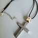 Handmade Wooden Cross Necklace Black Silver Goth Whitby Church Gothic Great Gift E4