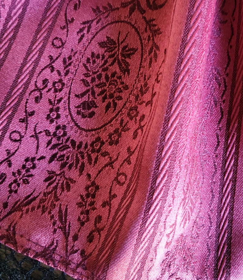 Burgundy Jacquard Damask & Black Lace Jabot Cravat Victorian Ruffle Neck Frill Regency Steampunk Whitby Gothic Theatre Costume Cosplay N35