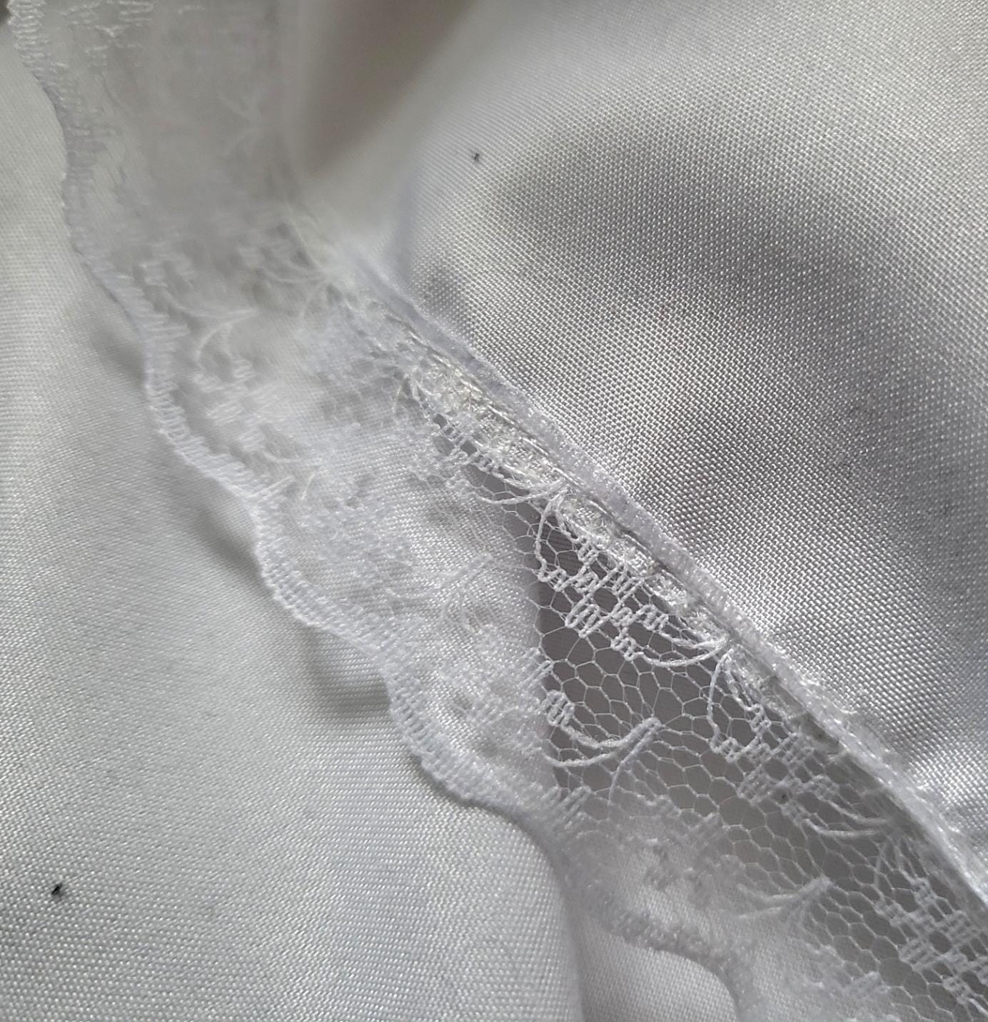 White Cotton Petticoat Full Length Long Underskirt Lace Edge Frill Victorian Theatre Steampunk Reenactment Historical Size Small PT1