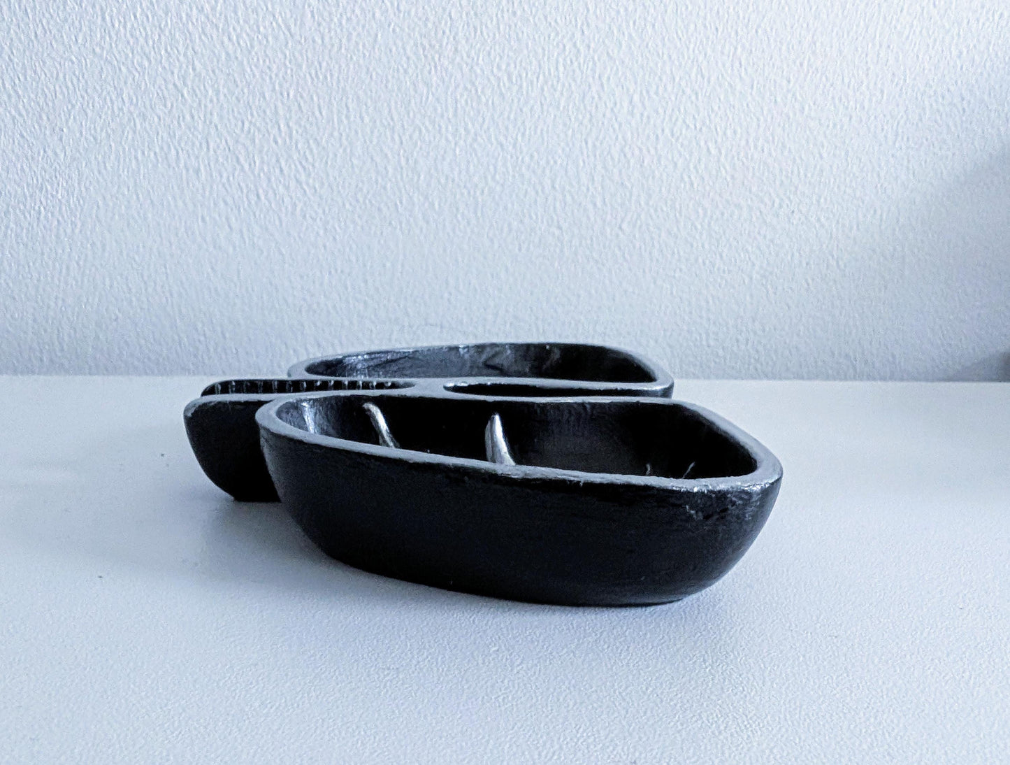 Handmade Black and Silver Lungs Trinket Dish, Gothic Home Decor