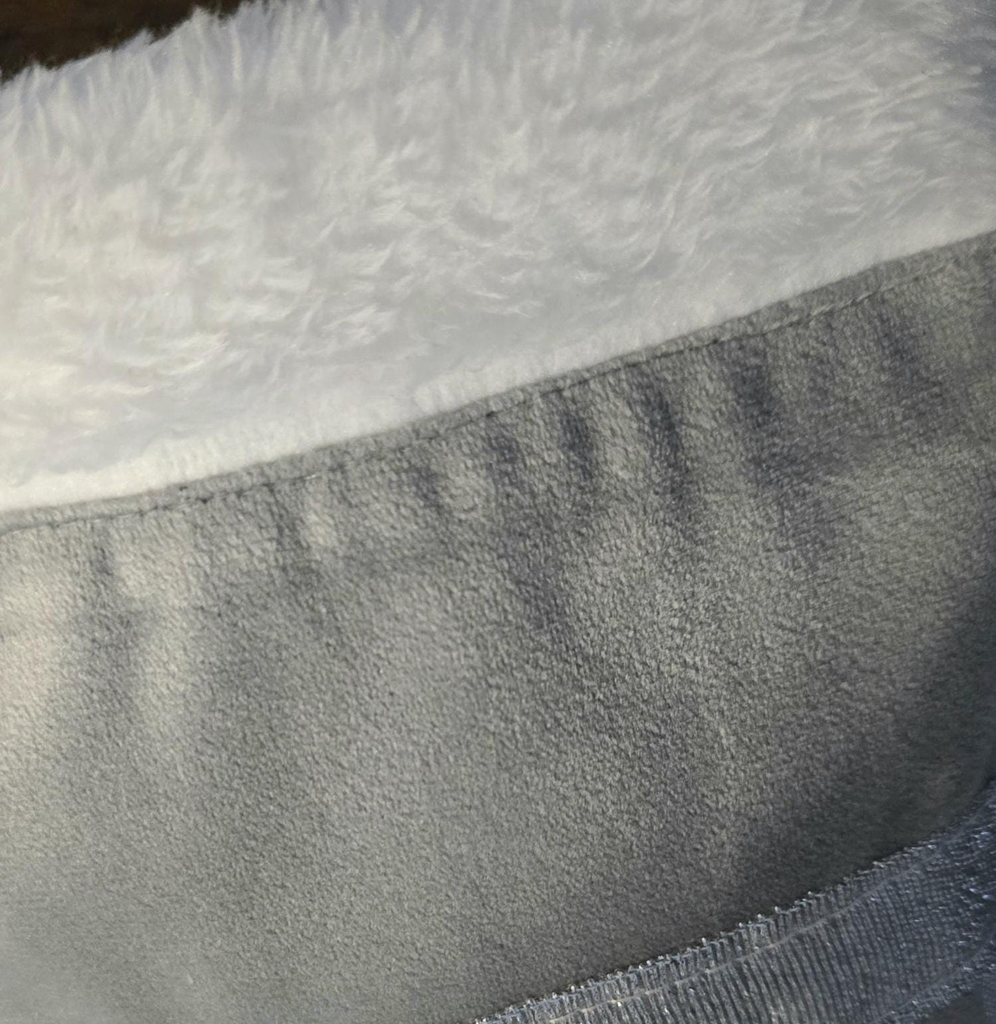 Stiletto Boot Christmas Stocking: Silver Velvet, White Fur Top