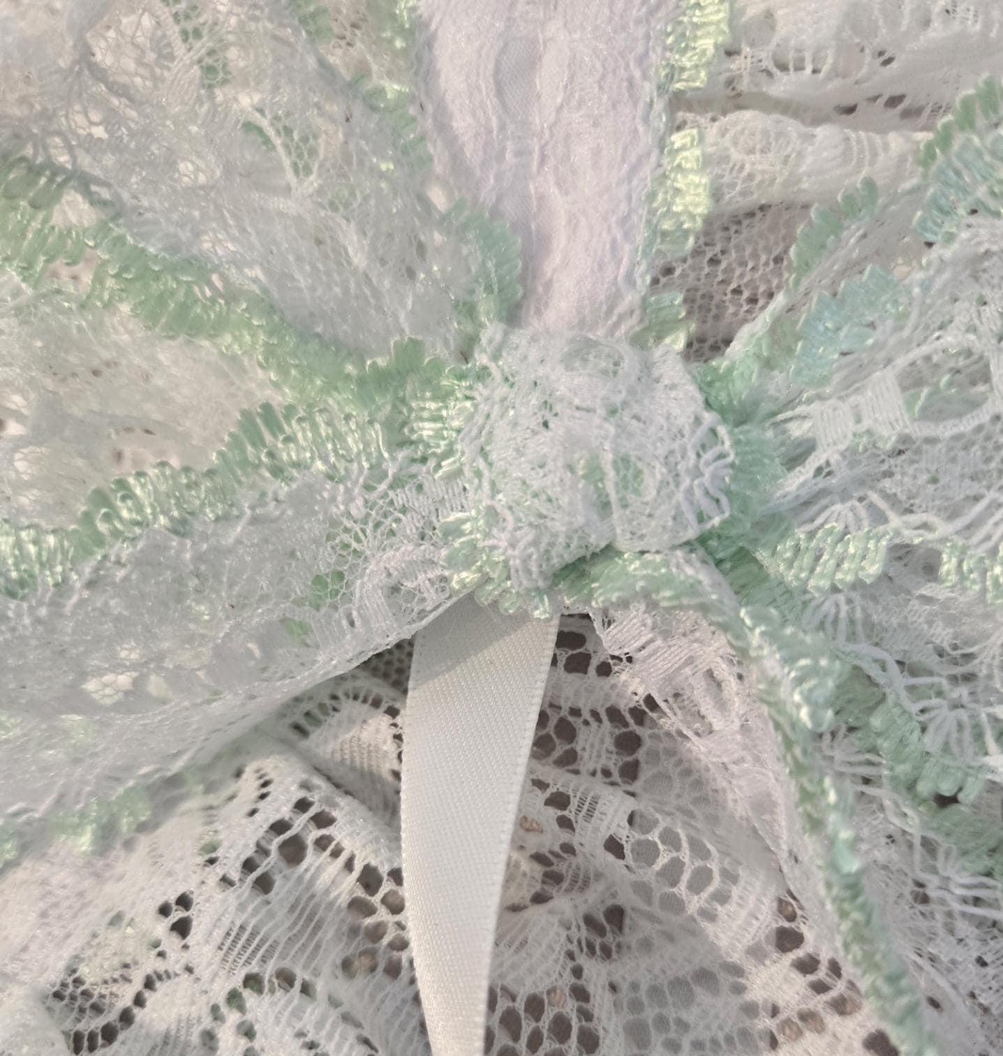 White Mint Green Lace Lolita Headpiece Head Band - Steampunk Maid Gothic Emo