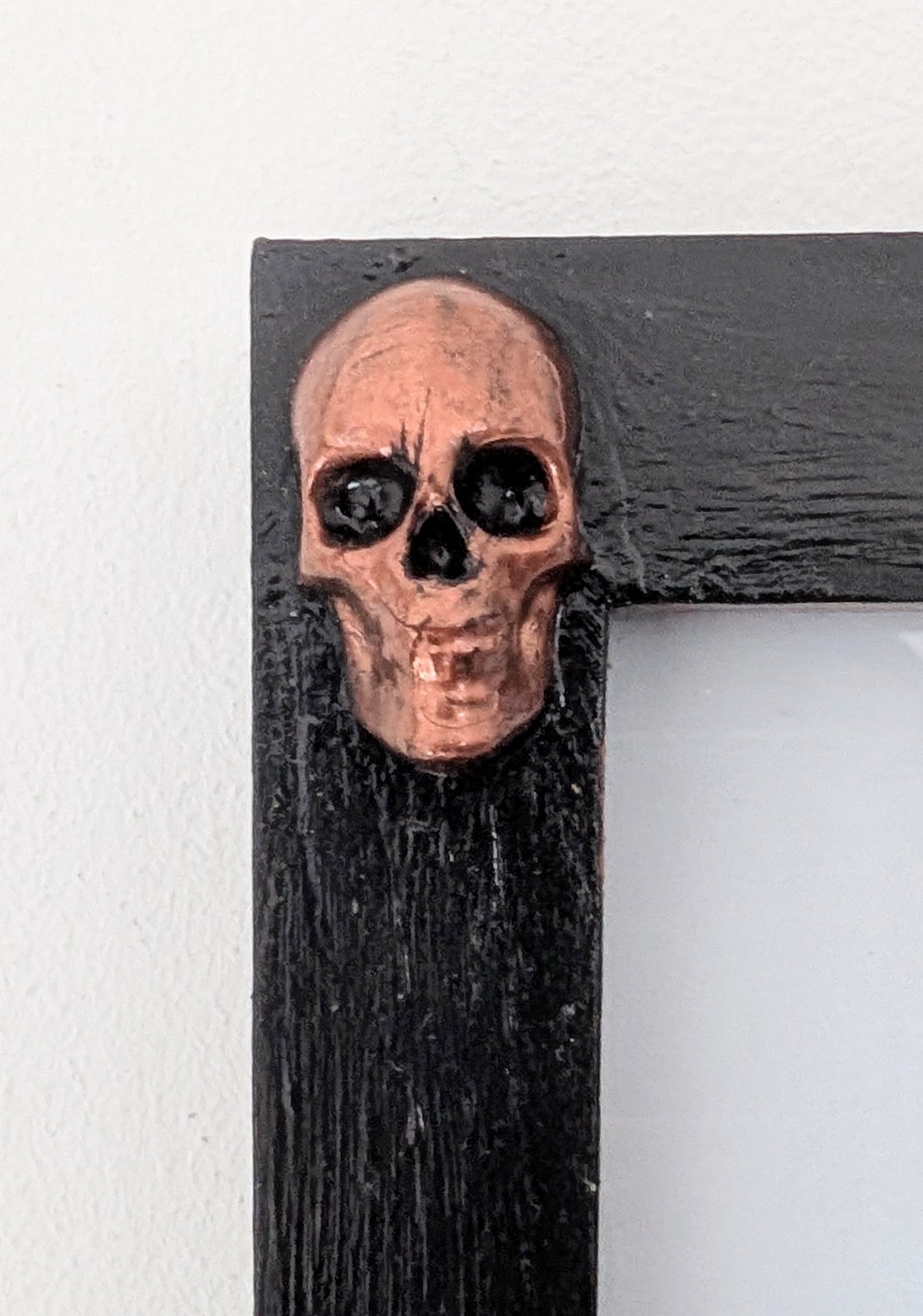 10 x 12" Picture Frame. Portrait Wall Hanging. Black with Copper Skulls. Gothic Home Decor Gift - Oh My Gothness