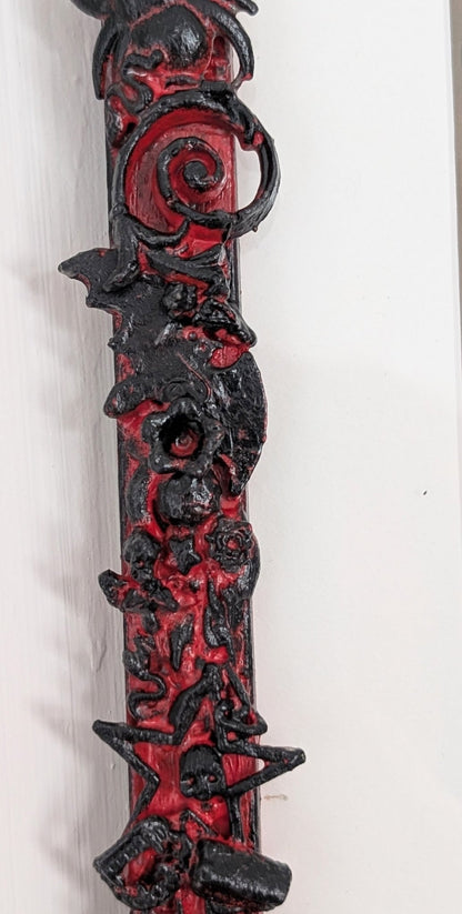 10 x 12" Picture Frame Wall Hanging Chunky Gothic Inspired Horror Home Decor In Red and Black - Oh My Gothness