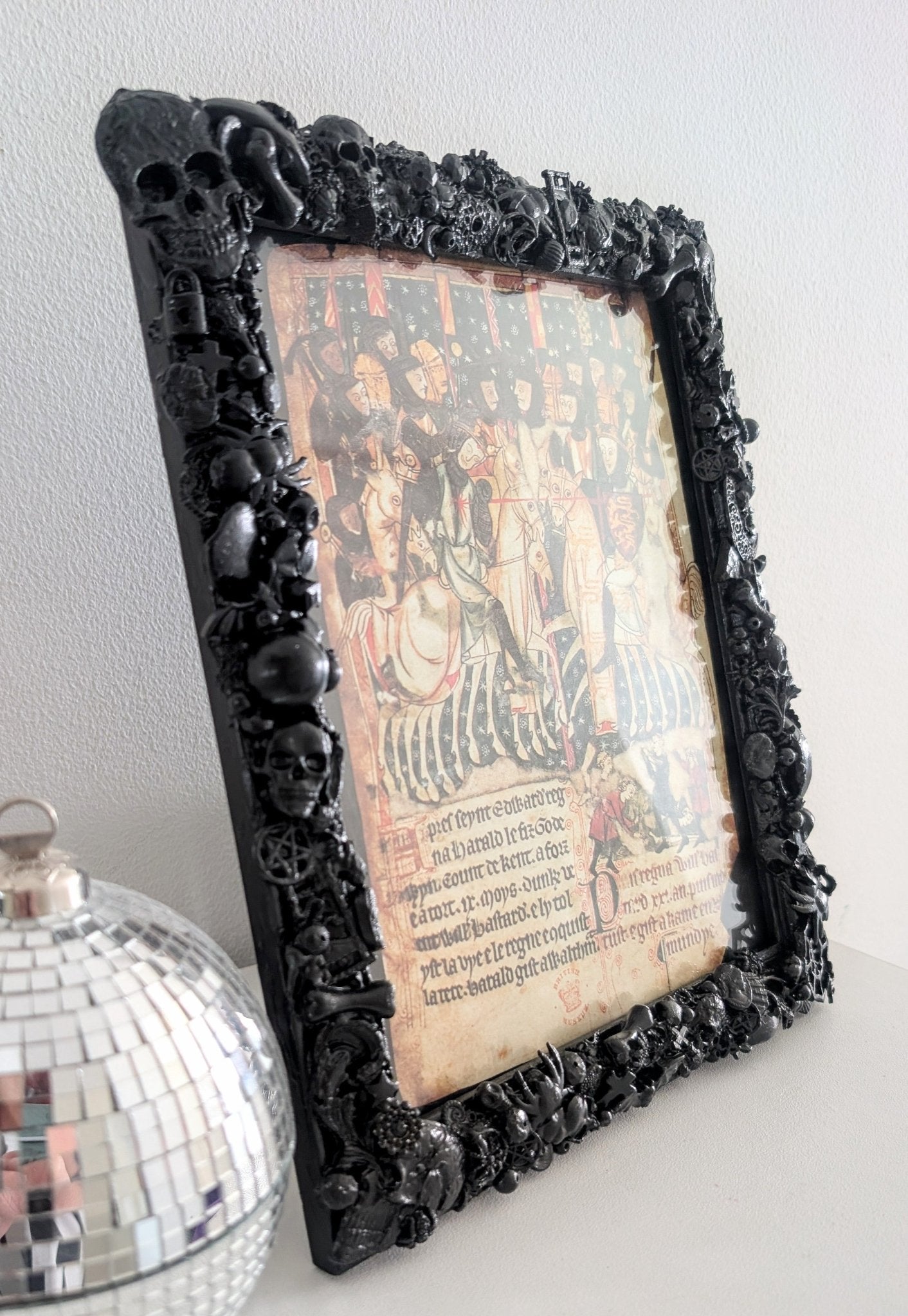 10" x 8" Black Portrait Freestanding Hand Embellished Gothic Charms Picture Frame Home Decor Gift - Oh My Gothness