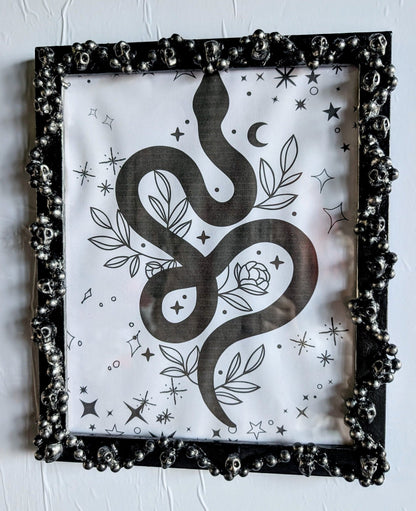 10 x 8" Picture Frame Skulls Blackened Silver Portrait Wall Hanging Gothic Home Decor - Oh My Gothness