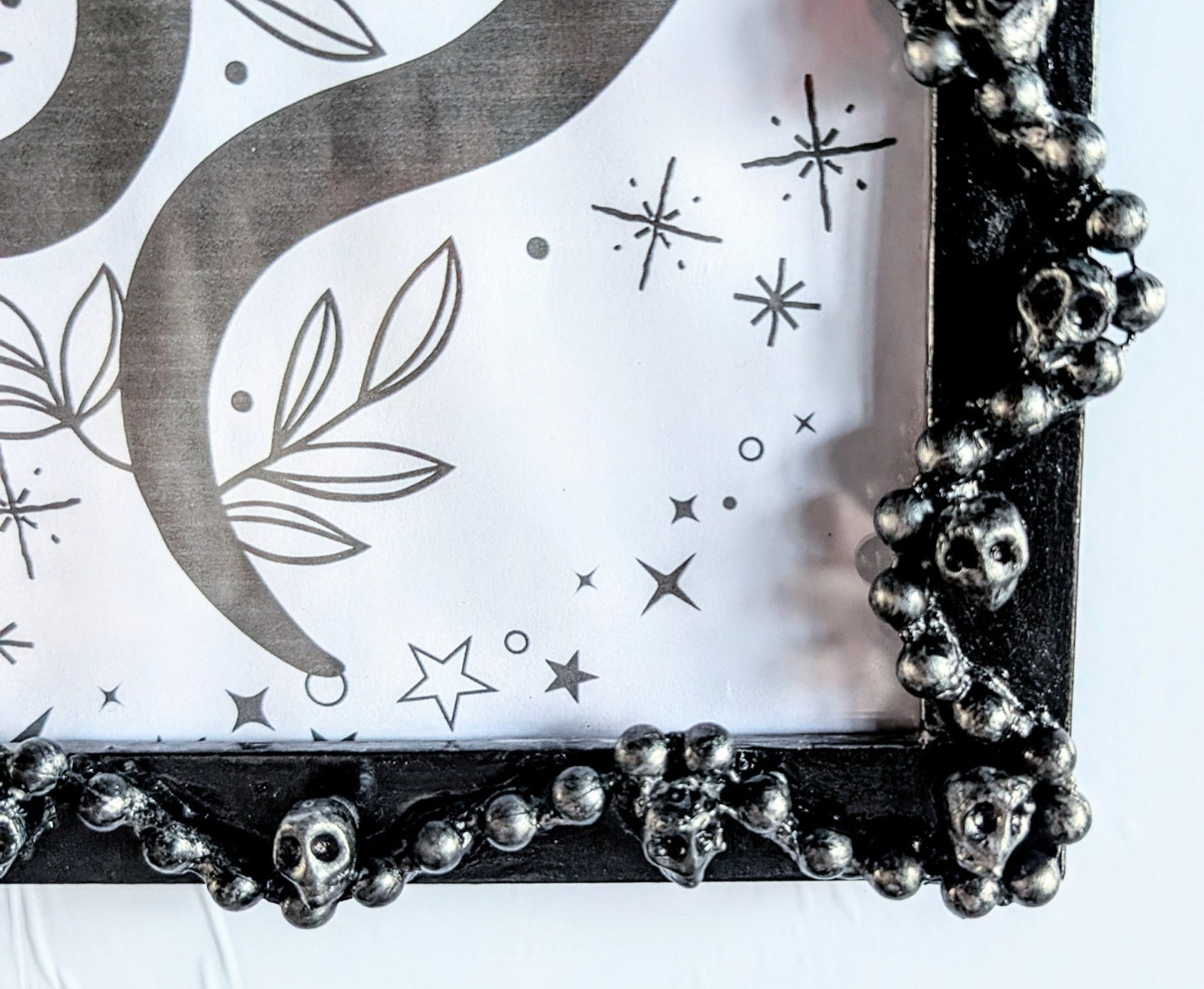 10 x 8" Picture Frame Skulls Blackened Silver Portrait Wall Hanging Gothic Home Decor - Oh My Gothness