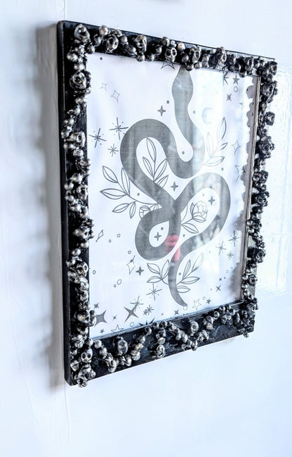 10 x 8" Picture Frame Skulls Blackened Silver Portrait Wall Hanging Gothic Home Decor - Oh My Gothness