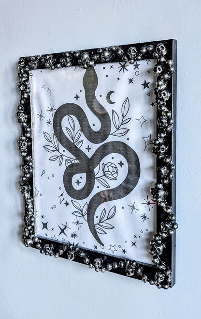 10 x 8" Picture Frame Skulls Blackened Silver Portrait Wall Hanging Gothic Home Decor - Oh My Gothness