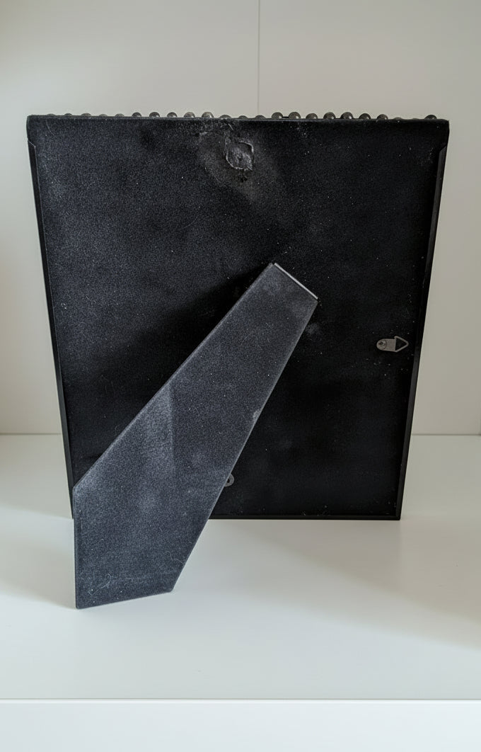 10 x 8" Portrait Freestanding Picture Frame. Black + Silver Crosses, Skeletons, Rib Cage. Spooky Goth Home Decor - Oh My Gothness