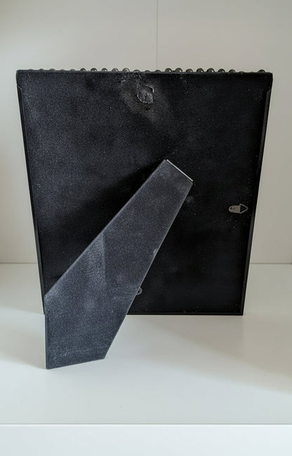 10 x 8" Portrait Freestanding Picture Frame. Black + Silver Crosses, Skeletons, Rib Cage. Spooky Goth Home Decor - Oh My Gothness