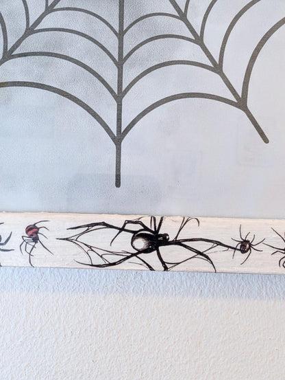 10 x 8" wall hanging arachnids picture photo frame. Portrait landscape. White wooden spiders unique home decor house accent gothic gift - Oh My Gothness