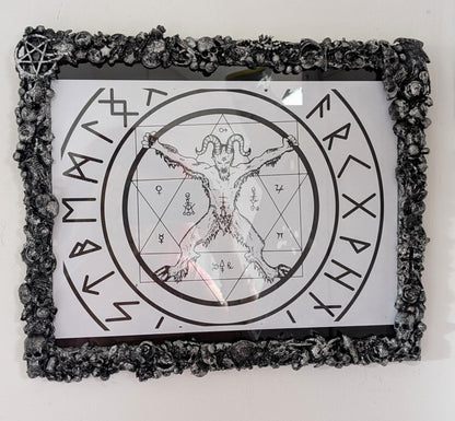 12" x 10" Chunky Blackened Silver Gothic Inspired Horror Picture Frame Landscape Home Decor Gift - Oh My Gothness