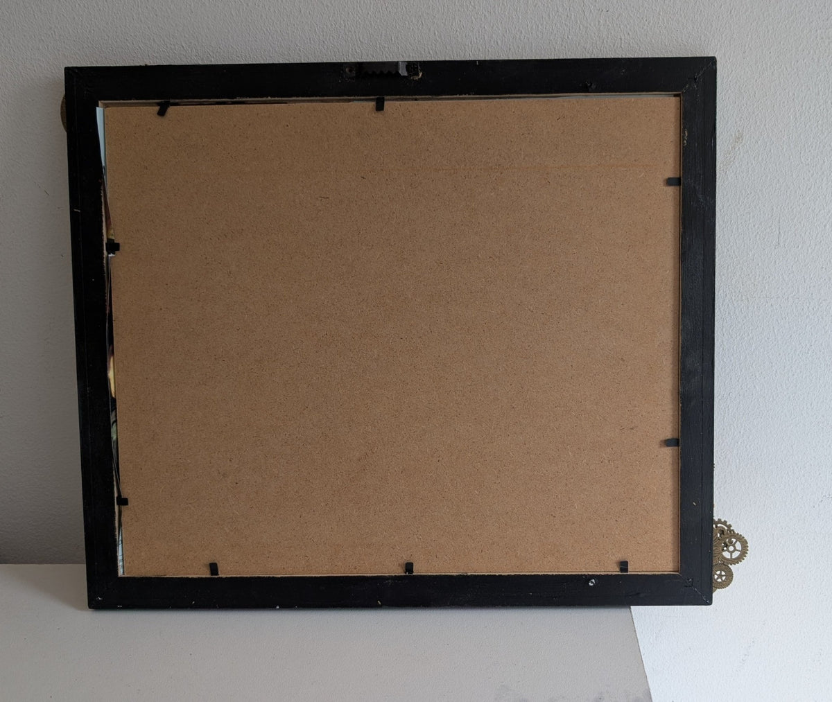 12 x 10" Landscape Picture Frame in Green and Gold - Stempunk inspired Home Decor - Oh My Gothness