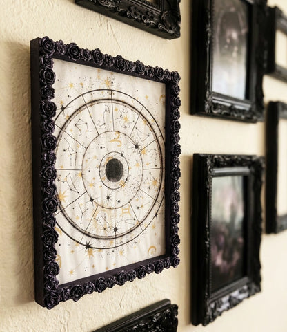 5 x 7" Portrait Wall Hanging Picture Frame. Purple Roses Romantic Gothic House Decor Gift