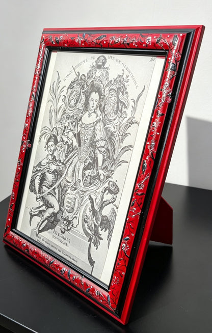 8 x 10" Portrait Free Standing Picture Frame. Red, Crows, Trees, Diamantes, Skulls - Gothic Home Decor