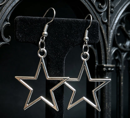 2 Pairs of Handmade Gothic Star Dangle Drop Earrings. - Oh My Gothness