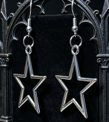 2 Pairs of Handmade Gothic Star Dangle Drop Earrings. - Oh My Gothness