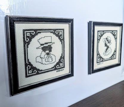 2 x Black & Silver 5½" Square Picture Frames. Wall Hanging Only Simple Gothic House Decor - Oh My Gothness