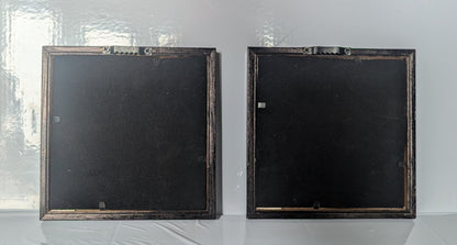 2 x Black & Silver 5½" Square Picture Frames. Wall Hanging Only Simple Gothic House Decor - Oh My Gothness