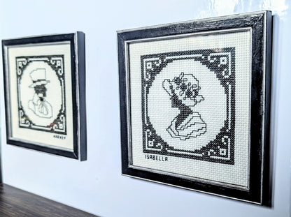 2 x Black & Silver 5½" Square Picture Frames. Wall Hanging Only Simple Gothic House Decor - Oh My Gothness