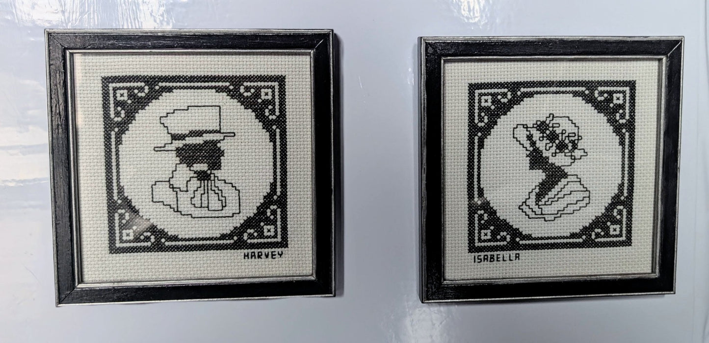 2 x Black & Silver 5½" Square Picture Frames. Wall Hanging Only Simple Gothic House Decor - Oh My Gothness