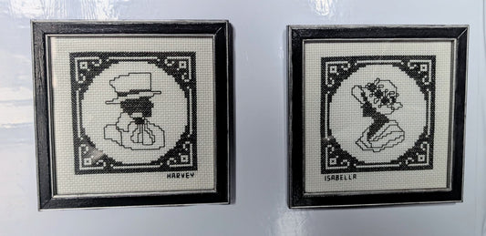 2 x Black & Silver 5½" Square Picture Frames. Wall Hanging Only Simple Gothic House Decor - Oh My Gothness