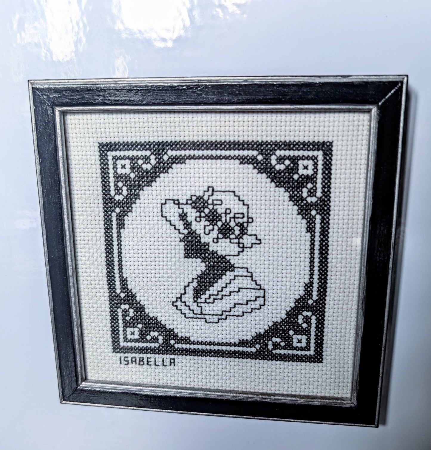 2 x Black & Silver 5½" Square Picture Frames. Wall Hanging Only Simple Gothic House Decor - Oh My Gothness