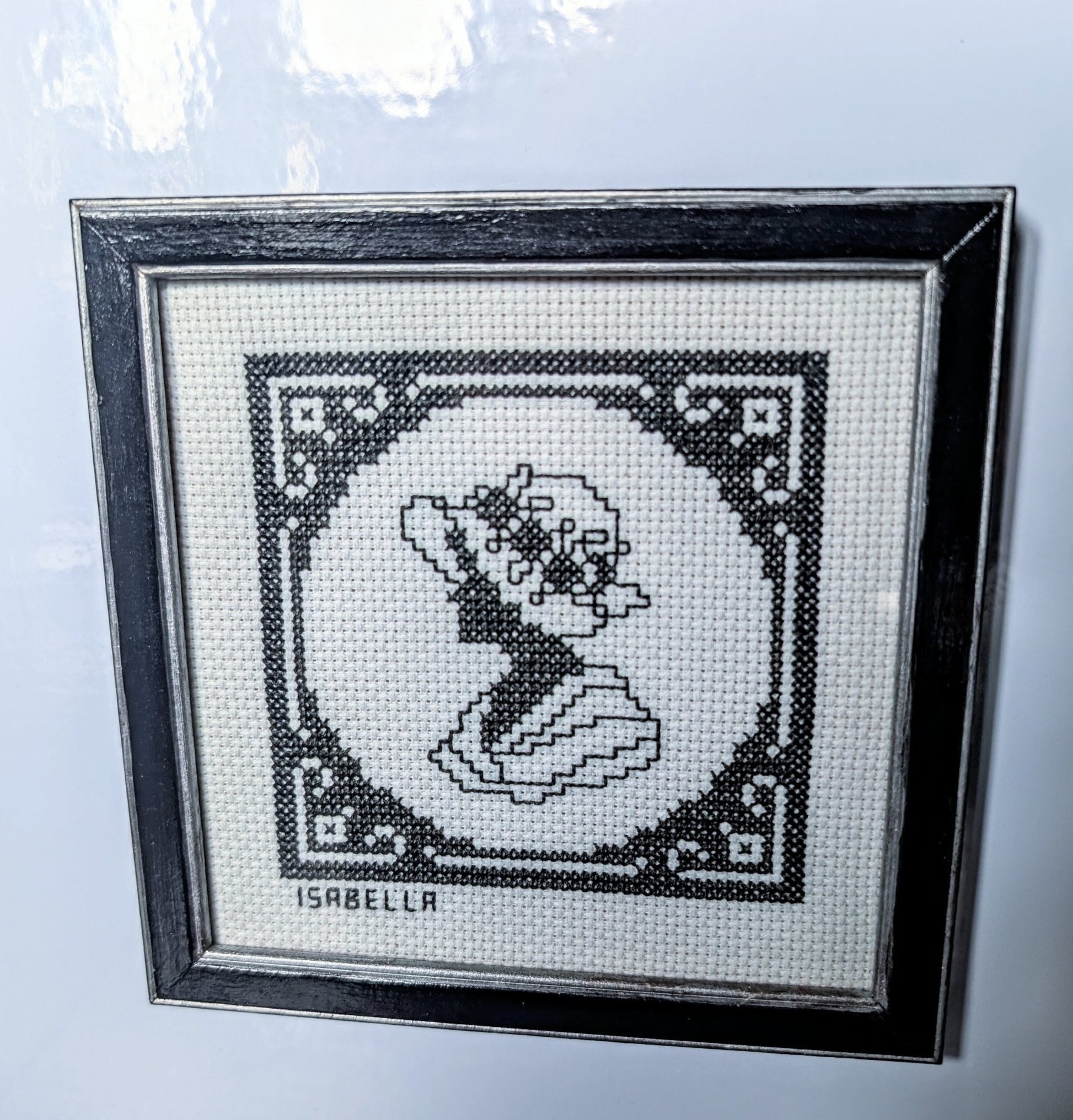 2 x Black & Silver 5½" Square Picture Frames. Wall Hanging Only Simple Gothic House Decor - Oh My Gothness
