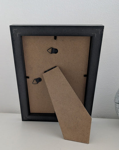 5 x 7" Picture frame, with Silver skulls + stars detailing. Gothic Modern Home Decor - Oh My Gothness