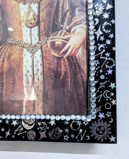 5 x 7" Wall Hanging Portrait Photo Frame Black and Silver Celestial Home Decor - Oh My Gothness