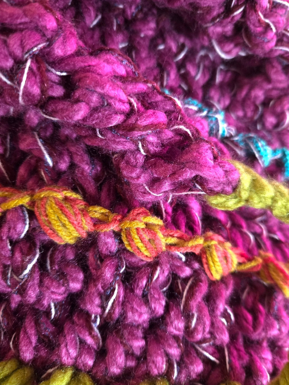 Handmade OOAK Chunky Wizard Fairy Pixie Hat Crochet Mustard Pink Blue Orange