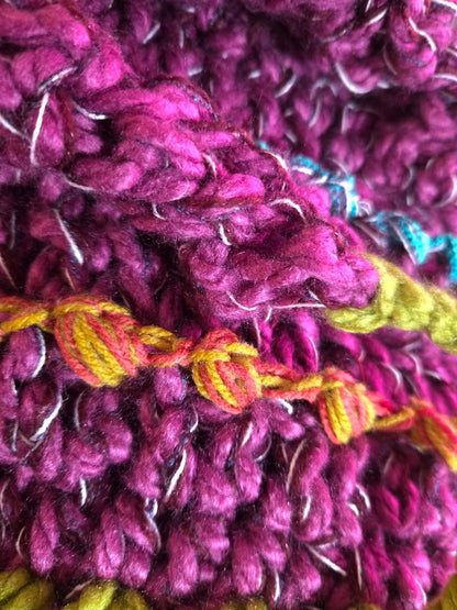 Handmade OOAK Chunky Wizard Fairy Pixie Hat Crochet Mustard Pink Blue Orange
