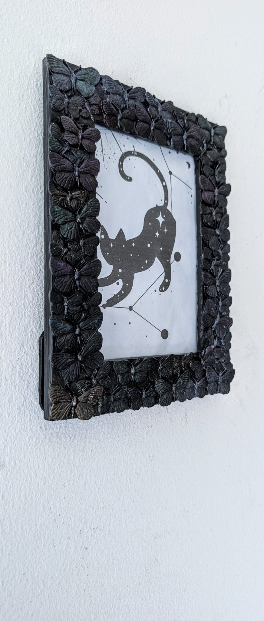 6 x 4" Black Butterflies Picture Frame Metalic Purple, Gold, Green, Gothic Home Decor - Oh My Gothness