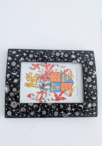 6 x 4" Wooden Picture Frame Wall Hanging and Freestanding Dark Blue and Silver Celestial Home Decor Gift - Oh My Gothness