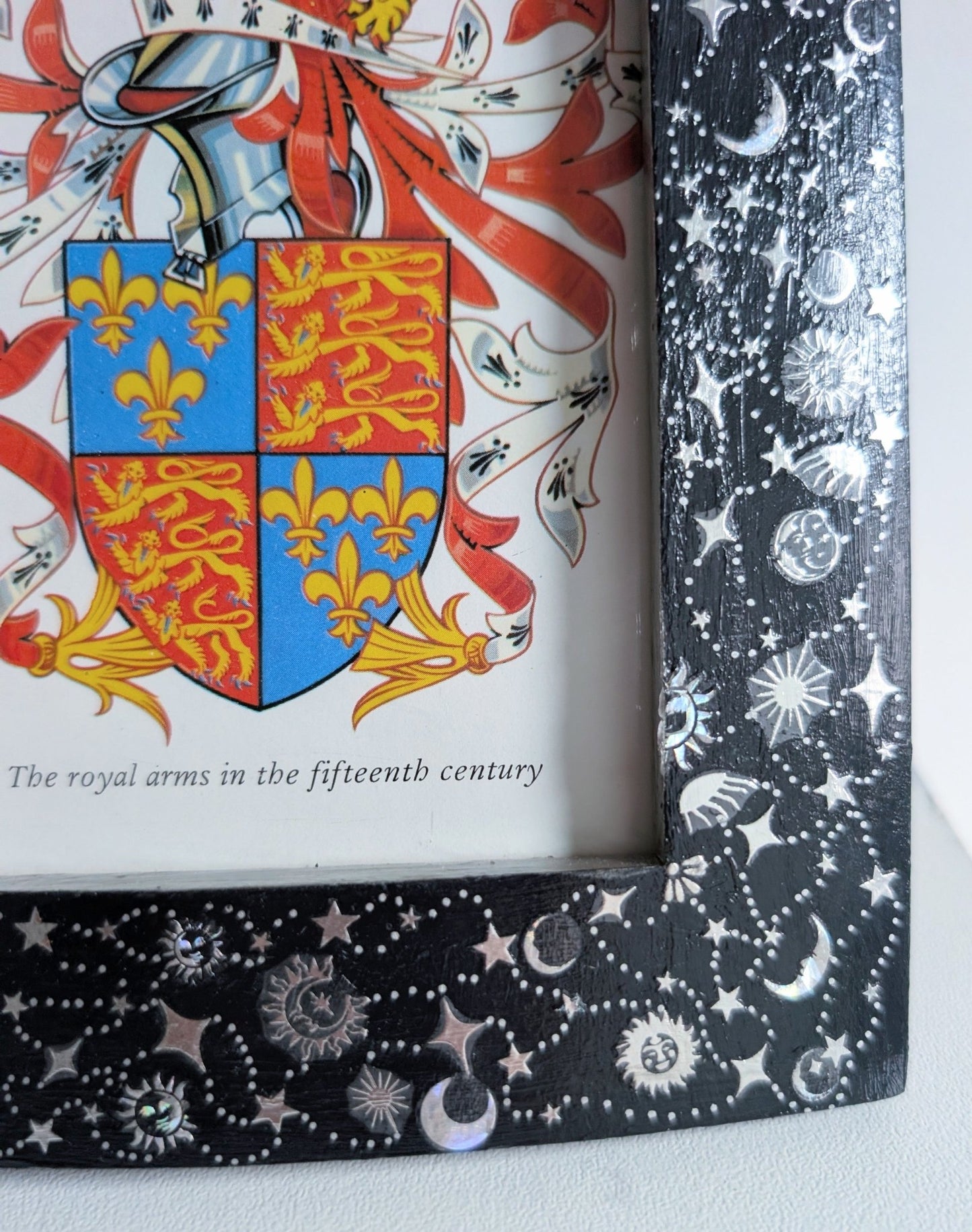 6 x 4" Wooden Picture Frame Wall Hanging and Freestanding Dark Blue and Silver Celestial Home Decor Gift - Oh My Gothness