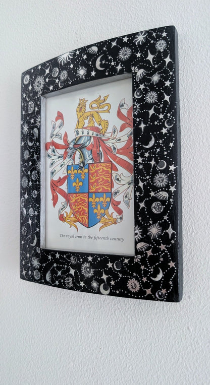 6 x 4" Wooden Picture Frame Wall Hanging and Freestanding Dark Blue and Silver Celestial Home Decor Gift - Oh My Gothness