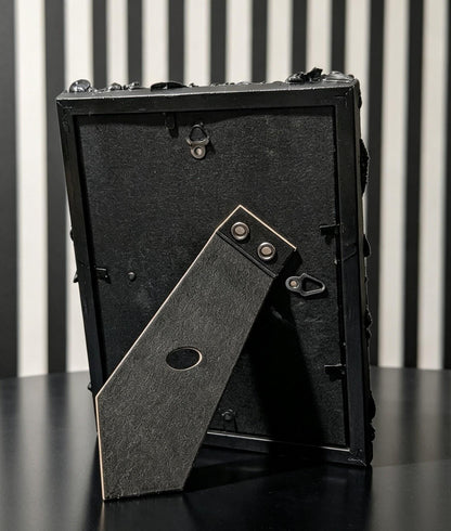 7 x 5" Portrait Picture Frame Freestanding / Wall Hanging. Black Silver -Gothic Home decor - Oh My Gothness