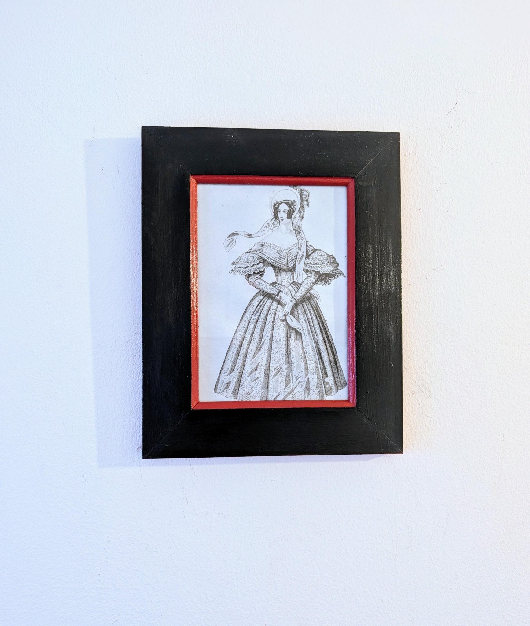 7 x5" wall hanging solid wooden hand painted photo picture frame. Simple Black and red house home decor gothic horror couple gift present - Oh My Gothness