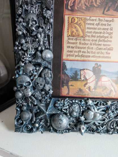 8 x 10" Picture Frame Wall Hanging Freestanding Chunky Gothic Home Decor Blue with Brushed SIlver - Oh My Gothness
