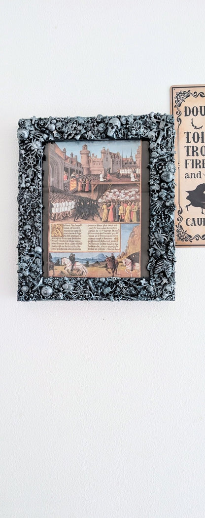 8 x 10" Picture Frame Wall Hanging Freestanding Chunky Gothic Home Decor Blue with Brushed SIlver - Oh My Gothness