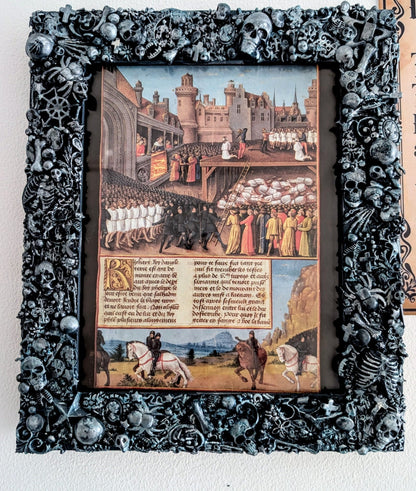 8 x 10" Picture Frame Wall Hanging Freestanding Chunky Gothic Home Decor Blue with Brushed SIlver - Oh My Gothness