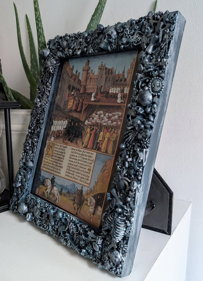 8 x 10" Picture Frame Wall Hanging Freestanding Chunky Gothic Home Decor Blue with Brushed SIlver - Oh My Gothness