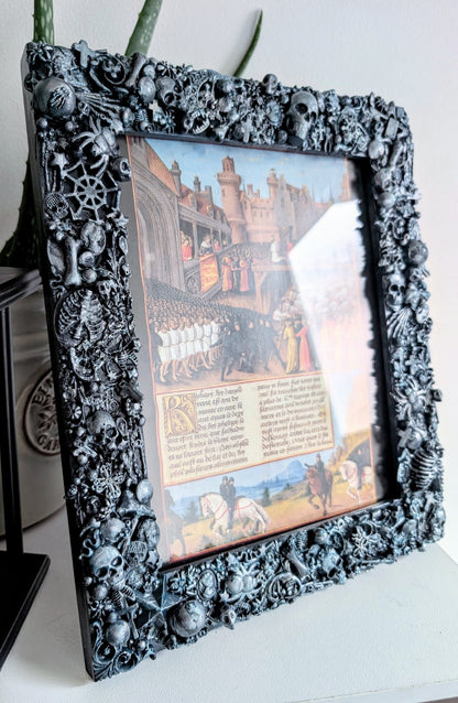 8 x 10" Picture Frame Wall Hanging Freestanding Chunky Gothic Home Decor Blue with Brushed SIlver - Oh My Gothness